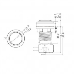 Black Illuminated Button With Microswitch and Led