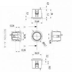 30MM Arcade Concave Button Embedded Microswitch