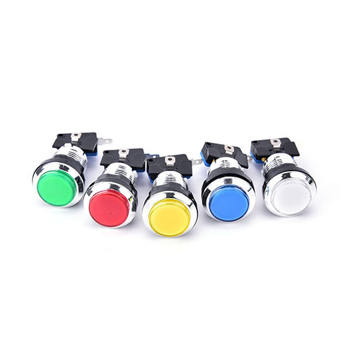 Chrome Illuminated LED Arcade Button