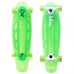 27 inch PC plastic transparent skateboard led light skateboard