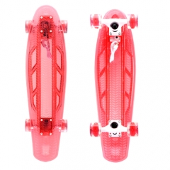 27 inch PC plastic transparent skateboard led light skateboard