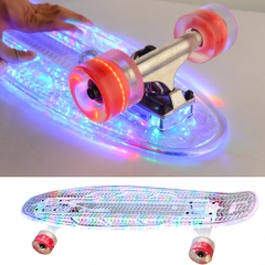 27 inch PC plastic transparent skateboard led light skateboard