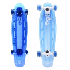 27 inch PC plastic transparent skateboard led light skateboard