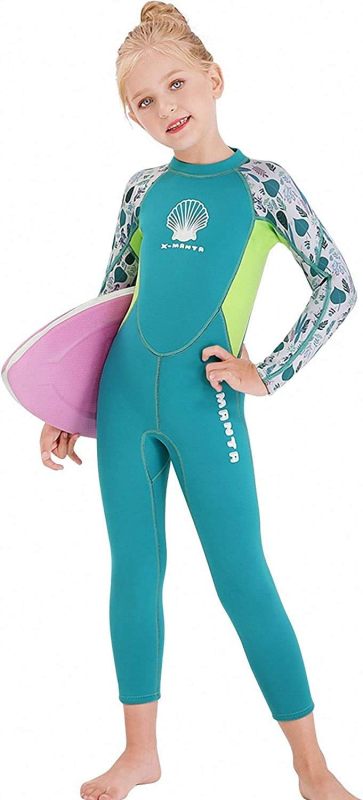 MWTA Wetsuit for Kids Boys Girls 2.5mm Neoprene Thermal Swimsuit Fullsuit Wet Suits Long Sleeve for Toddler Child Junior Youth Swimming, Diving, Surfing