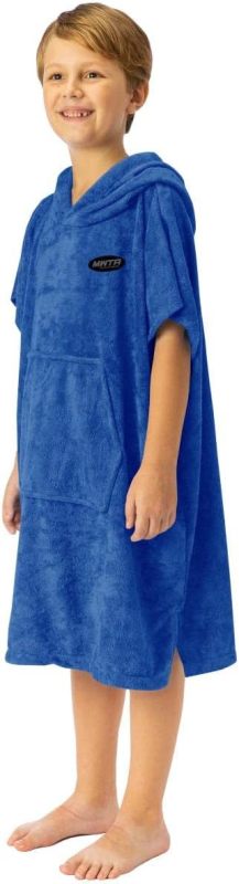 MWTA Surf Poncho for Kids with Hood, Quick Dry 80% Microfiber Polyester Changing Robe Beach Towel W/Outside Pocket - Outdoor, Surfing, Swimming, Bathing, Travelling, Camping, Pool (Angel Blue)…