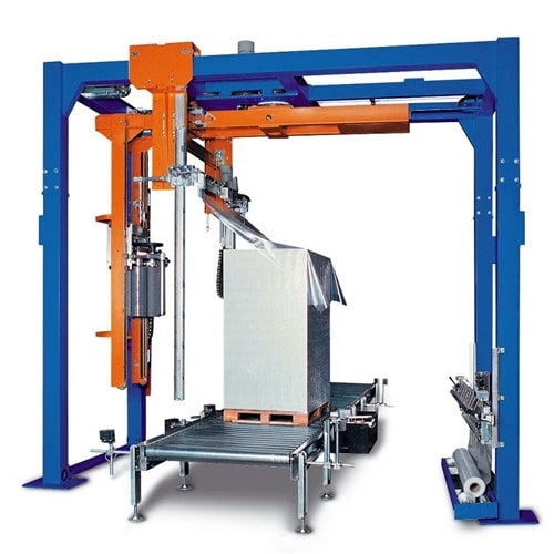 fully automatic inline pallet stretch wrapping machine