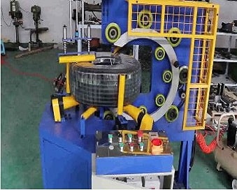 horizontal hose coil wrapping machine