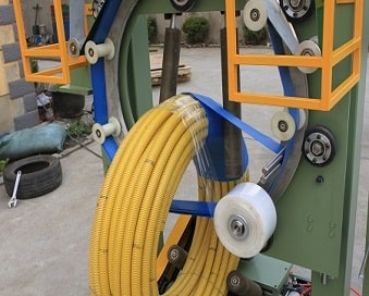 vertical hose coil wrapping packing