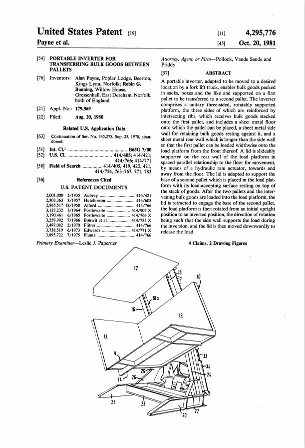 Patent of skid inverter in 1981