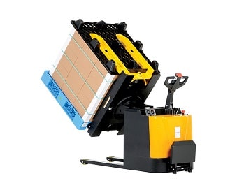 mobile pallet rotator for paper pile