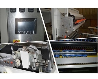 details of the full sides sealing shrink wrapping machine of door and panel