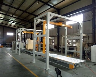 fully automatic rotary arm pallet stretch wrapping machine