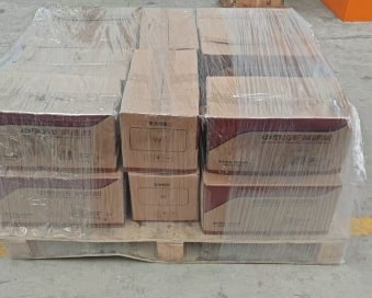 Horizontal pallet wrapping by orbital wrapper-min