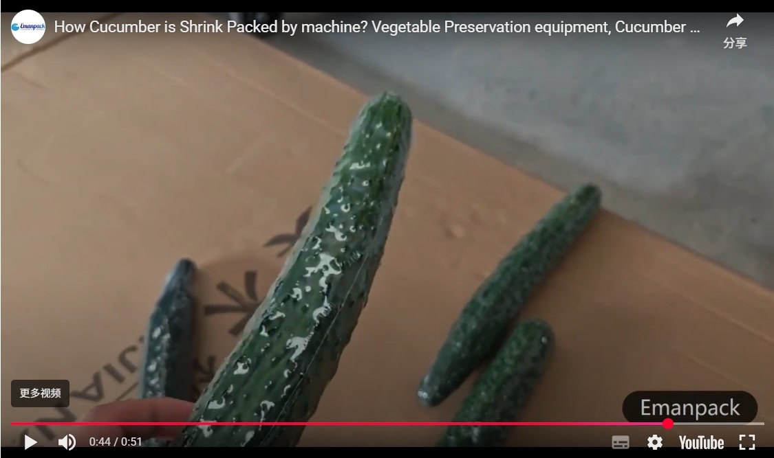 Shrinkwrap machine Can keep the Cucumbers Fresh for Weeks
