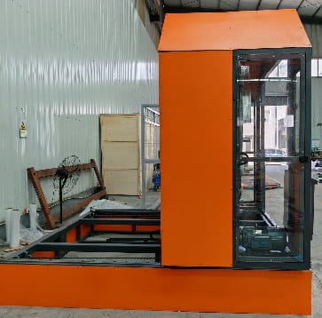 Orbital pallet stretch wrapper with moveable wrapping station