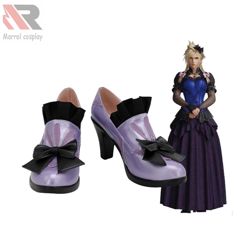 Final Fantasy VII Remake Cloud Strife Female Version Cosplay Shoes Purple Customized
