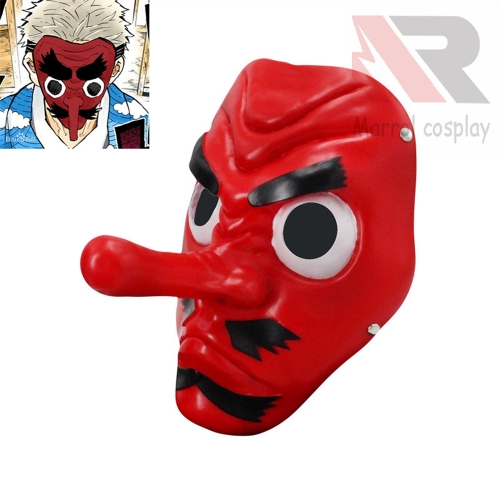 Demon Slayer Kimetsu No Yaiba Sakonji Urokodaki Resin Mask Cosplay Prop Adjustable