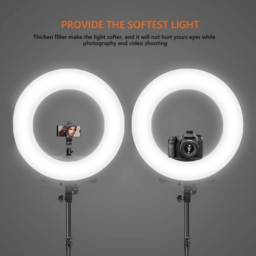 JOCOBOO 26CM LED Ring Light 24W Photo Studio Light Photography Dimmable  Video For smartphone With Phone Holder For Youtube Tik tok Video Live Photo  Studio make up Ring Flash - JOCOBOO :