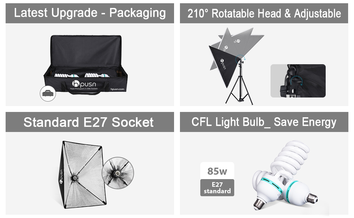 Hpusn Portable Softbox Kit for Video Recording