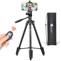 HPUSN Phone Tripod 55-inch Extendable and Lightweight Aluminum Tripod Stand ,Wireless Remote, Portable Travel Tripod