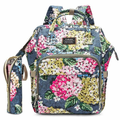 Mummy Bag/Backpack Nappy Baby Diaper Large Size Flower Printed