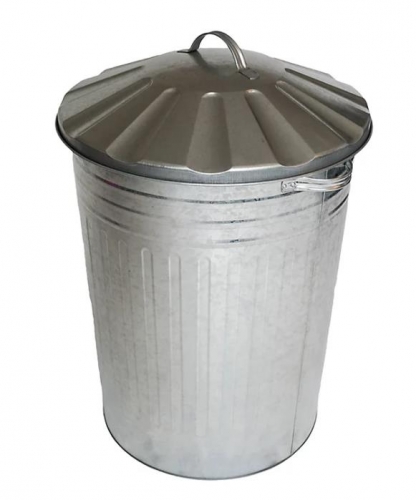 Gardenised Silver Outdoor Galvanized Metal Garden Incinerator Can