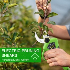 Seesii Professional Cordless Electric Pruning Shears Tree Branch Flowering Bushes Trimmers,2Pcs 2Ah Backup Rechargeable Lithium Battery Powered,30mm (1.2 Inch) Cutting Diameter,with Spare Blade
