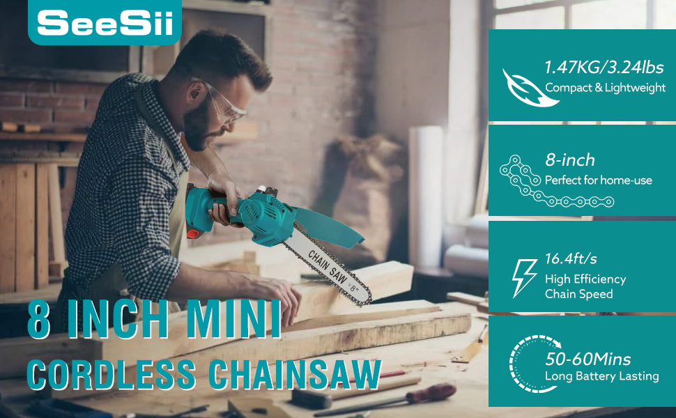 Seesii Battery Powered 8-inch Chainsaw Review