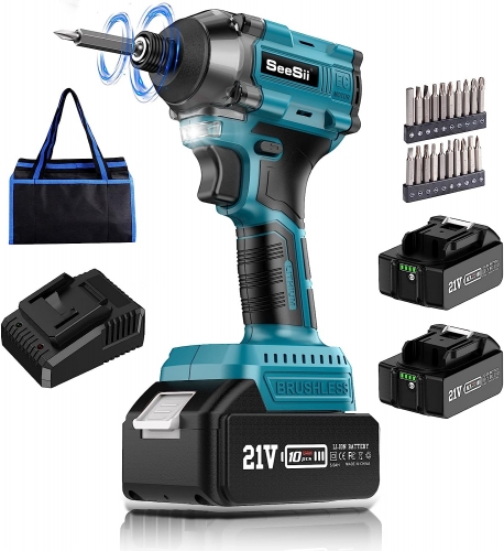 Seesii 16V Cordless Impact Driver Set Max Torque 1240 In-lbs Power