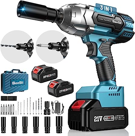 Seesii Cordless Impact Wrench Battery Fast Charger, fit with