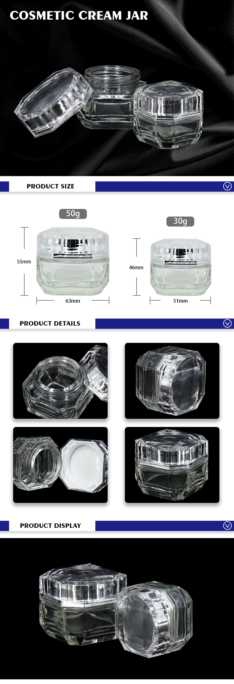 Clear Glass Cosmetic Jar