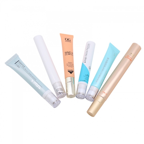 tubos cosméticos plásticos de 15g 20g con el tubo inoxidable de la crema del ojo de la bola/del masaje del rodillo
