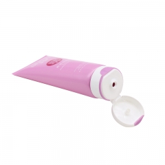 Pink Color Plastic Cosmetic Tubes 120g , Hand Cream Tube With Flip Cap