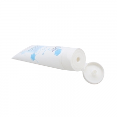 Custom PE White Plastic Cosmetic Tubes , Makeup Squeeze Soft Tube
