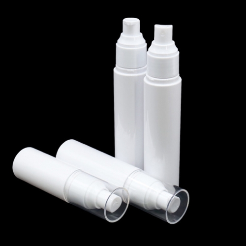 Cylinder Shape White Empty Lotion Pump Bottle , Plastic Cosmetic Container