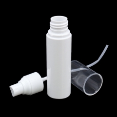 Cylinder Shape White Empty Lotion Pump Bottle , Plastic Cosmetic Container