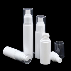 Cylinder Shape White Empty Lotion Pump Bottle , Plastic Cosmetic Container