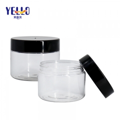 Round Transparent Cosmetic Cream Jar With Screw Lid / Facial Mask Container