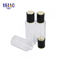 Custom Color Clear Empty Lotion Bottle Screw Cap For Skincare Cylinder Shape