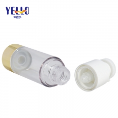 Transparent Airless Cosmetic Bottles Gold Plating / 35ml Lotion Bottle Packaging