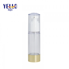 Transparent Airless Cosmetic Bottles Gold Plating / 35ml Lotion Bottle Packaging