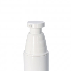 Cylinder White Airless Cosmetic Bottles 40ml PET Material Silver Cap