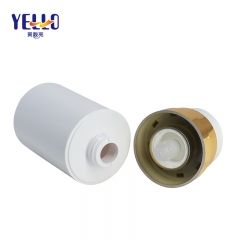 Golden Plating Airless Cosmetic Bottles PCTG Material Pearl White Color