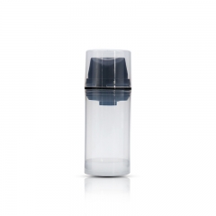 Customized Round Clear Airless Cosmetic Bottles PE Plastic For Lotion Cream