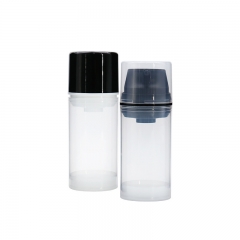 Customized Round Clear Airless Cosmetic Bottles PE Plastic For Lotion Cream