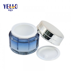 High Gloss Cosmetic Cream Jar Packaging , Face Cream Blue Jar