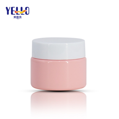 1oz Pink Skin Care Cosmetic Cream Jar With Screw Lid Silk Printing