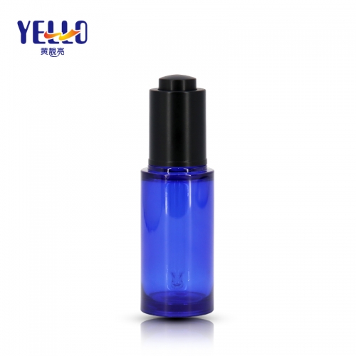 50ml Blue Plastic Serum Bottle With Dropper Anti Bacterial Round Bottom