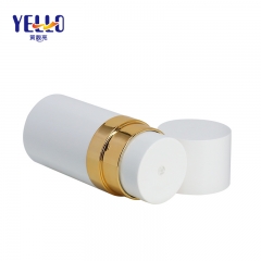 Golden Plating Airless Cosmetic Bottles PCTG Material Pearl White Color