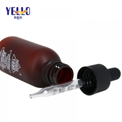 Amber Color Cosmetic Dropper Bottles PET Plastic Material For Essential Oil